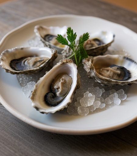 Oysters Poached in White Wine recipe image