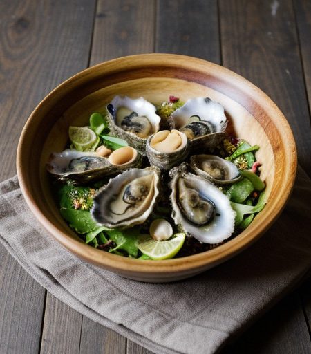 Oysters With Lime-Chili Sauce Salad recipe image