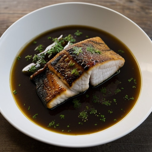 Pan Fried Black Bass With Maitre d'Hotel Sauce recipe image