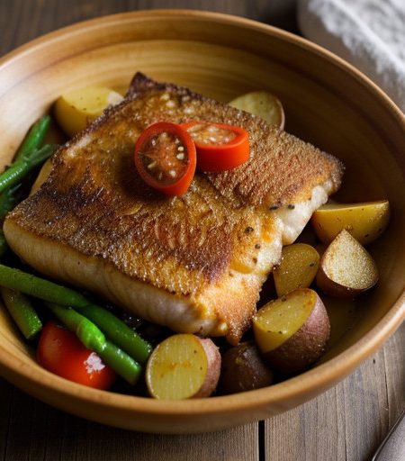 Pan-Fried Catfish With a Warm Andouille Potato Salad recipe image