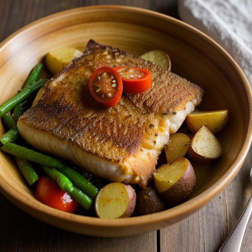 Pan-Fried Catfish With a Warm Andouille Potato Salad recipe image