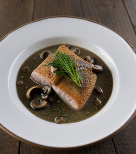 Pan-Fried Small Trout With Mushroom Sauce recipe image