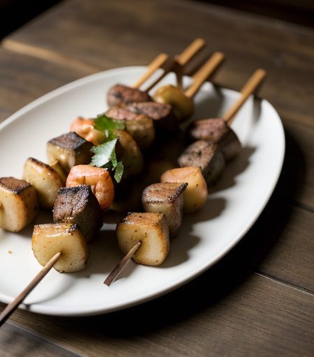 Pan-Pacific Potato-Shrimp Kebabs recipe image