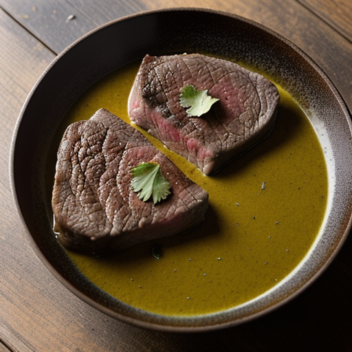 Pan-Sauteed Steaks With Garlic-Mustard Sauce - Bon Appeti recipe image