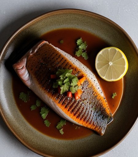 Pan Seared Red Snapper on Corn Chili With Gra recipe image