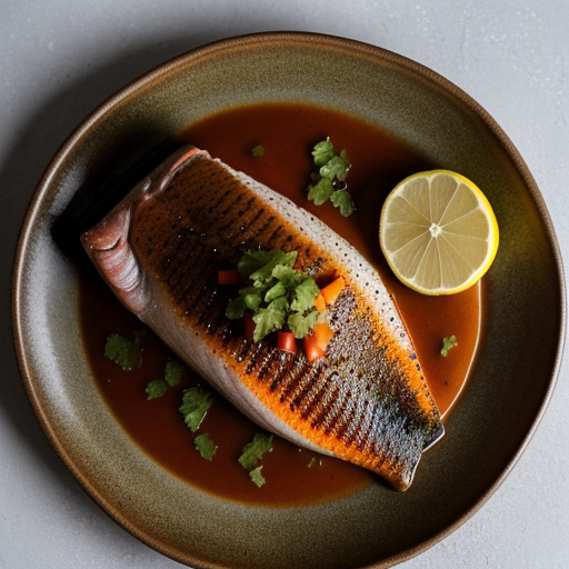 Pan Seared Red Snapper on Corn Chili With Gra recipe image