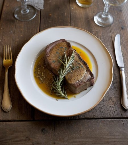 Pan Seared Veal Chop With Rosemary recipe image