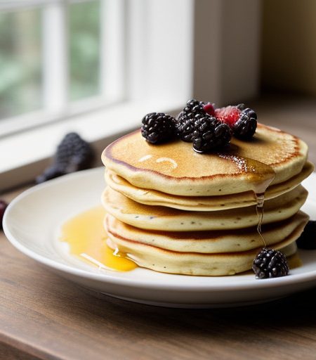Pan-Sized Lemon-Blackberry Pancakes With Citr recipe image