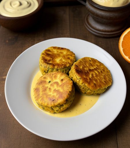 Paneer Patties in Orange Perfumed Cream Sauce recipe image