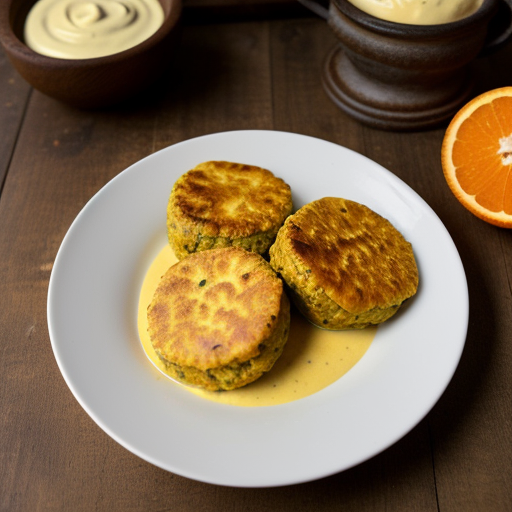 Paneer Patties in Orange Perfumed Cream Sauce recipe image