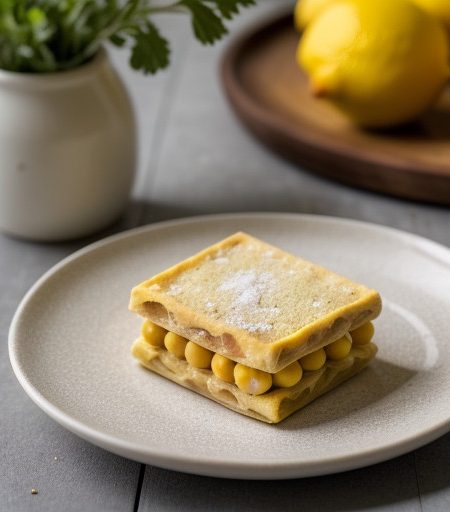 Panelle With Lemon Peppered Almonds recipe image