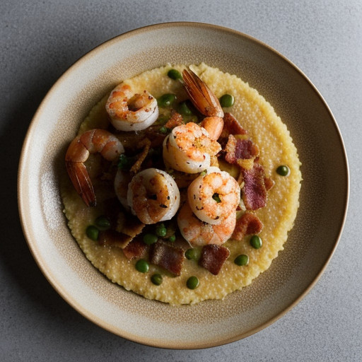 Panseared Grits With Spiced Shrimp & Bacon (T recipe image