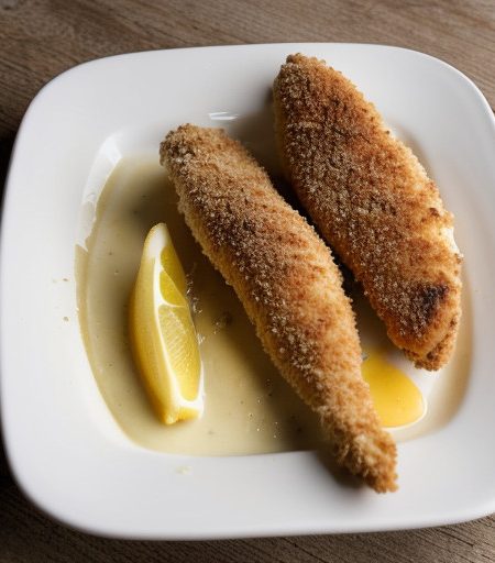 Parmesan Chicken Fingers With Lemon recipe image