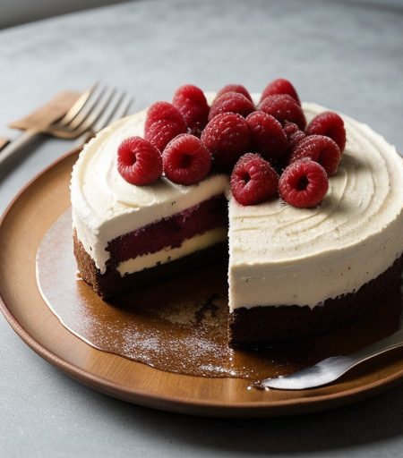 Passover Forgotten Torte With Raspberry Sauce recipe image