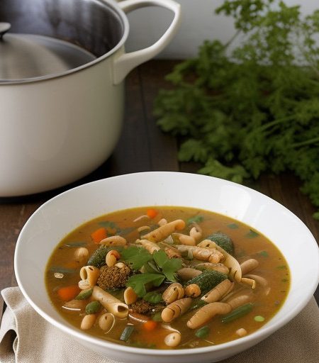 Pasta Bean & Vegetable Soup. recipe image