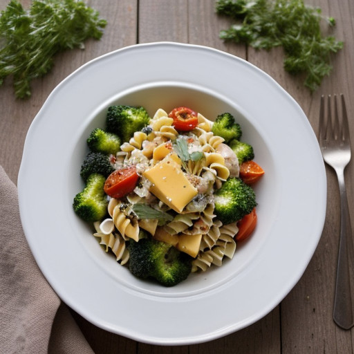 Pasta, Cheese, and Vegetable Salad recipe image