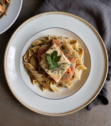 Pasta Con Salmone E Fontina recipe image