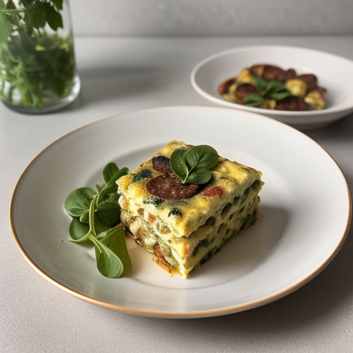 Pasta Frittata With Watercress & Sausage recipe image