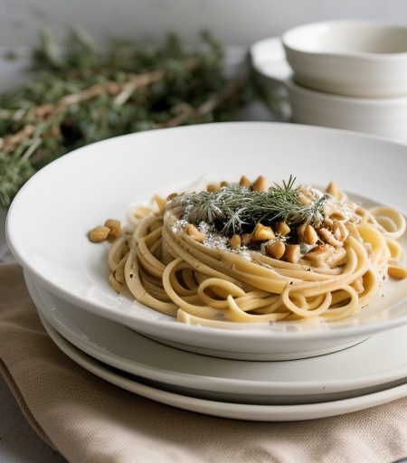 Pasta & Pine Nuts recipe image