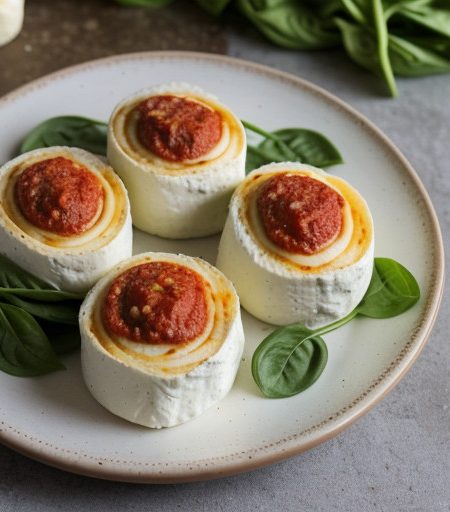 Pasta Pinwheel Rolls W/Creamy Tomato Sauce ** recipe image