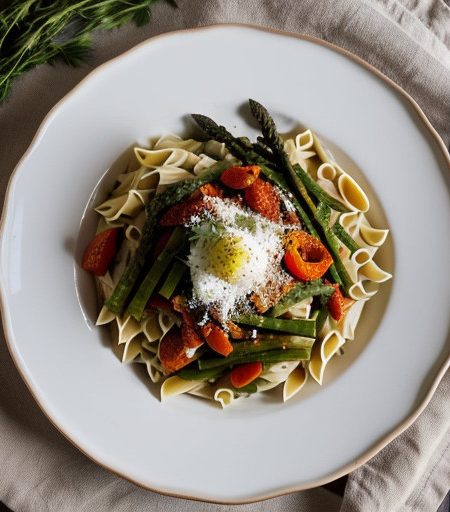 Pasta Primavera With Roasted Red Peppers recipe image