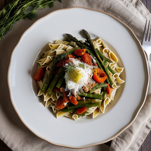 Pasta Primavera With Roasted Red Peppers recipe image