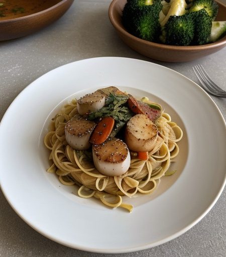Pasta Primavera With Scallops recipe image