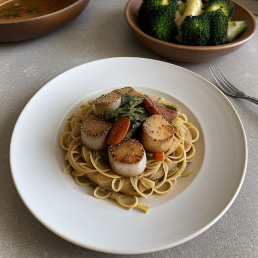 Pasta Primavera With Scallops recipe image