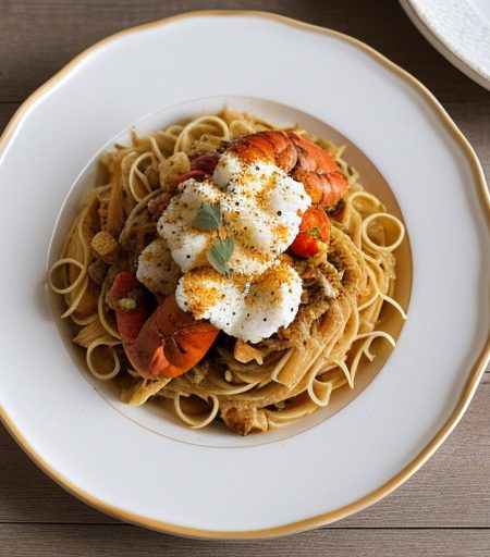 Pasta Ragout With Lobster Tails in Lemon Sauc recipe image