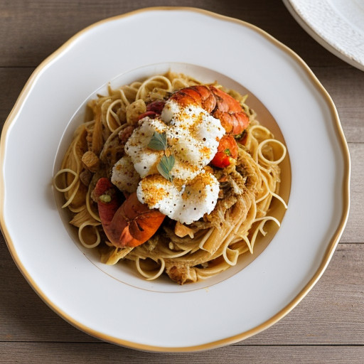 Pasta Ragout With Lobster Tails in Lemon Sauc recipe image