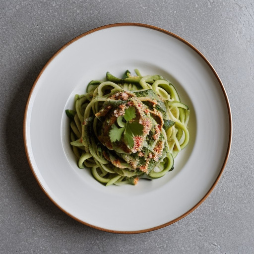 Pasta Rings in Spicy Cucumber Raita recipe image