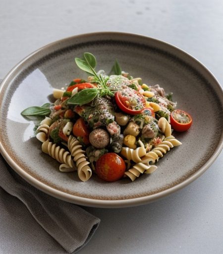 Pasta Salad With Rocket & Tomato Dressing recipe image