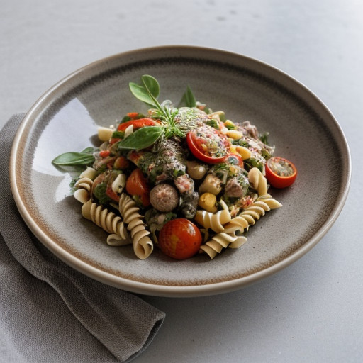Pasta Salad With Rocket & Tomato Dressing recipe image
