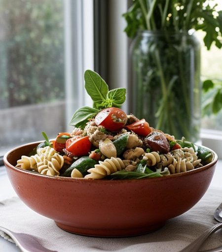 Pasta Salad With Rocket & Tomato Dressing recipe image