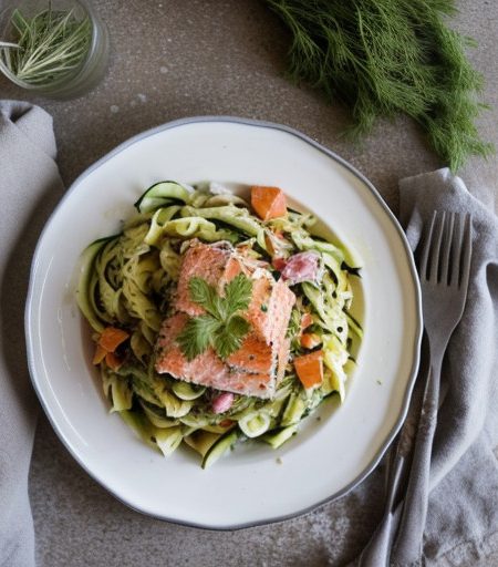 Pasta Salad With Salmon and Zucchini recipe image