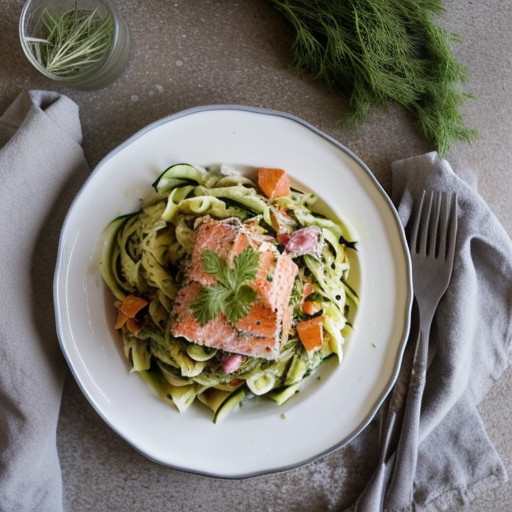 Pasta Salad With Salmon and Zucchini recipe image