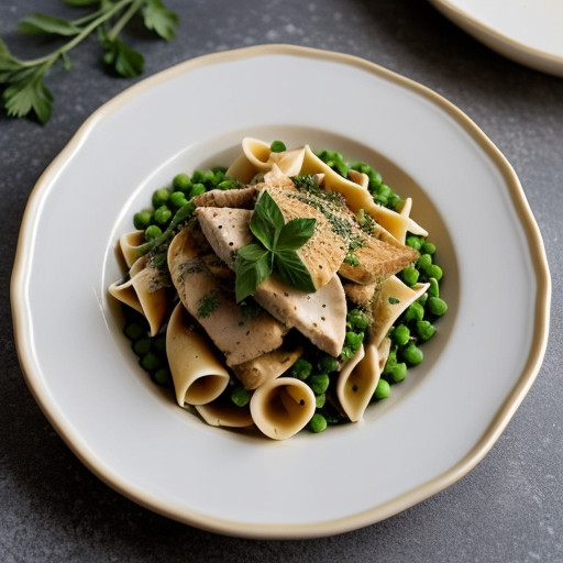 Pasta Shells With Peas & Chicken recipe image