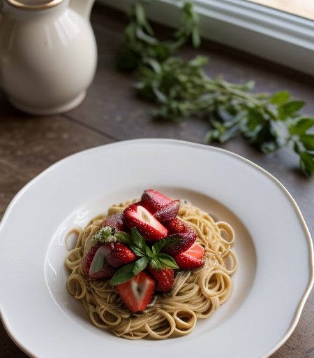 Pasta & Strawberries Romanoff recipe image