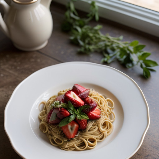 Pasta & Strawberries Romanoff recipe image