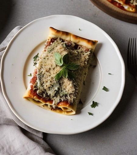 Pasta Stuffed Pizza-Style recipe image