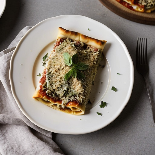 Pasta Stuffed Pizza-Style recipe image