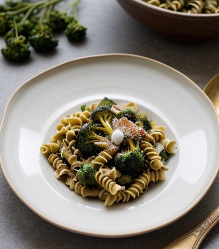 Pasta Twists With Spicy Broccoli Sauce recipe image