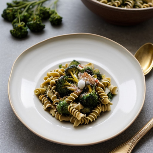 Pasta Twists With Spicy Broccoli Sauce recipe image