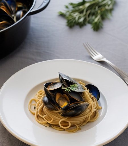 Pasta W/Mussels recipe image