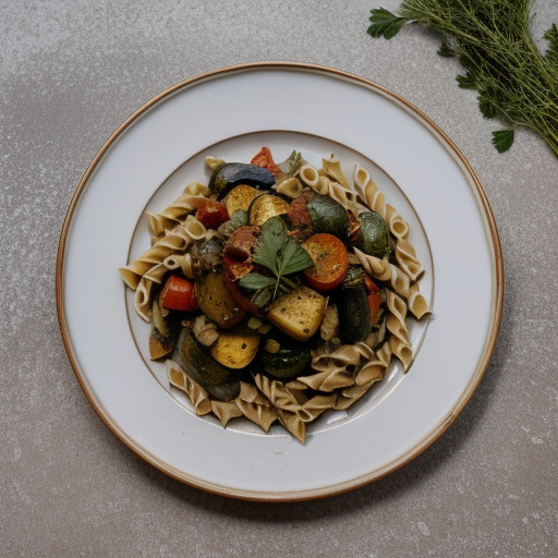 Pasta W/Roasted Vegetables & Balsamic Vineg recipe image