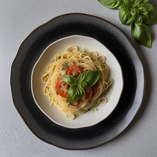 Pasta Wit Fresh Basil, Tomato and Parmesan recipe image