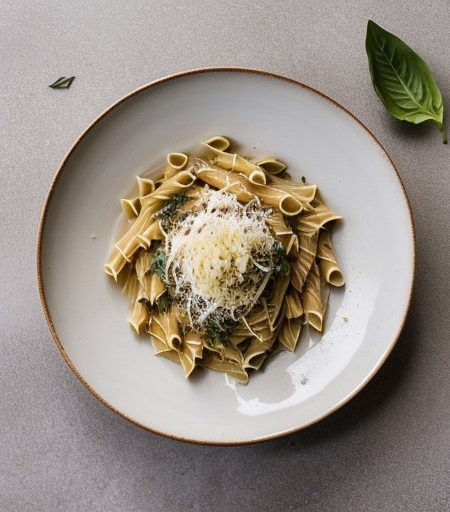 Pasta With Alfredo-Peso Sauce - Bon Appetit recipe image