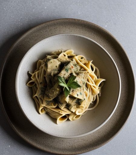 Pasta With Artichoke Sauce recipe image