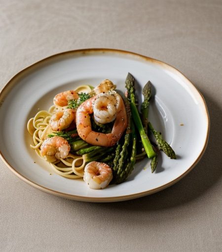 Pasta With Asparagus & Shrimp recipe image