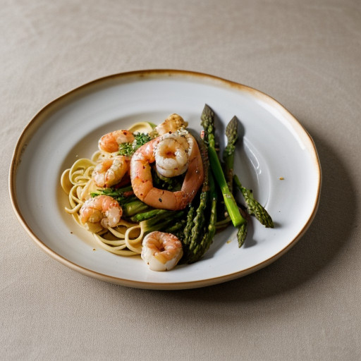 Pasta With Asparagus & Shrimp recipe image